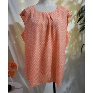Violet & Claire NWT Polka Dot Sleeveless Blouse Top Womens Plus Size 3X Pink